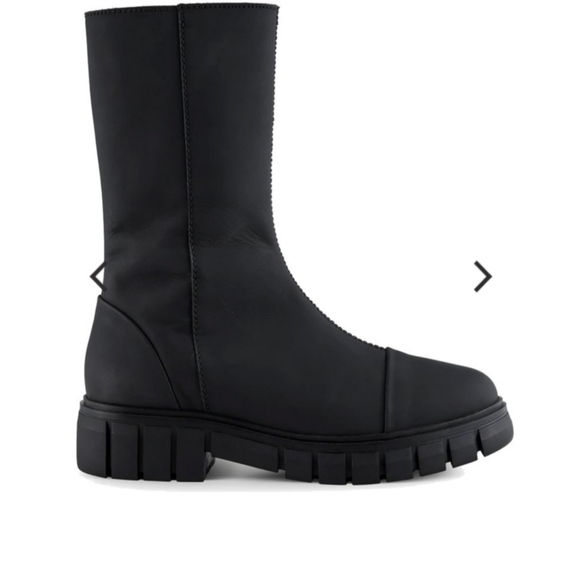 SHOE THE BEARREBEL HIGH SHAFT LEATHER BOOTS - MATTE BLACK size 8 - Picture 6 of 14